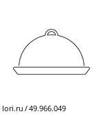 Restaurant  cloche icon. Thin line design. Vector illustration. Стоковое фото, агентство Ingram Publishing / Фотобанк Лори