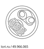 Omlet and sandwich icon. Thin line design. Vector illustration. Стоковое фото, агентство Ingram Publishing / Фотобанк Лори