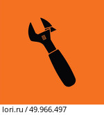 Adjustable wrench  icon. Orange background with black. Vector illustration. Стоковое фото, агентство Ingram Publishing / Фотобанк Лори