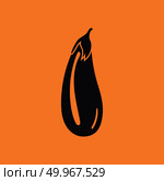 Eggplant  icon. Orange background with black. Vector illustration. Стоковое фото, агентство Ingram Publishing / Фотобанк Лори