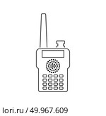 Portable radio icon. Thin line design. Vector illustration. Стоковое фото, агентство Ingram Publishing / Фотобанк Лори