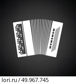 Accordion icon. Black background with white. Vector illustration. Стоковая иллюстрация, агентство Ingram Publishing / Фотобанк Лори