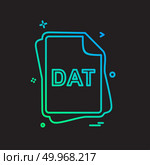 DAT file type icon design vector. Стоковая иллюстрация, агентство Ingram Publishing / Фотобанк Лори