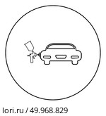 Painting machines icon black color in round circle outline vector illustration. Стоковая иллюстрация, агентство Ingram Publishing / Фотобанк Лори