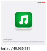 Music note iconGreen Web Button - Free vector icon. Стоковая иллюстрация, агентство Ingram Publishing / Фотобанк Лори