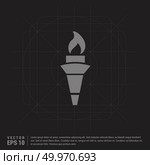 Olympic Torch Icon - Black Creative Background - Free vector icon. Стоковая иллюстрация, агентство Ingram Publishing / Фотобанк Лори