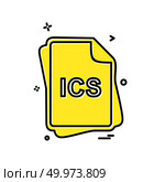 ICS file type icon design vector. Стоковая иллюстрация, агентство Ingram Publishing / Фотобанк Лори