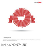 Shopping Cart icon - Red Ribbon banner. Стоковая иллюстрация, агентство Ingram Publishing / Фотобанк Лори