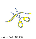 Ceremony ribbon cut icon. Thin line design. Vector illustration. Стоковое фото, агентство Ingram Publishing / Фотобанк Лори