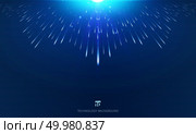 Meteor lines perspective composed with light burst on dark background. Vector illustration. Стоковая иллюстрация, агентство Ingram Publishing / Фотобанк Лори