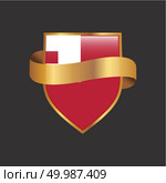 Tonga flag Golden badge design vector. Стоковая иллюстрация, агентство Ingram Publishing / Фотобанк Лори
