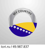 Bosnia and Herzegovina My Country Flag badge. Стоковая иллюстрация, агентство Ingram Publishing / Фотобанк Лори