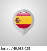 Map Navigation pointer with Spain flag design vector. Стоковая иллюстрация, агентство Ingram Publishing / Фотобанк Лори