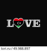Love typography with Libya flag design vector. Стоковая иллюстрация, агентство Ingram Publishing / Фотобанк Лори