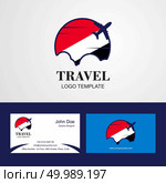 Travel Principality of Sealand Flag Logo and Visiting Card Design. Стоковая иллюстрация, агентство Ingram Publishing / Фотобанк Лори