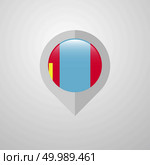 Map Navigation pointer with Mongolia flag design vector. Стоковая иллюстрация, агентство Ingram Publishing / Фотобанк Лори