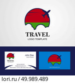Travel Belarus Flag Logo and Visiting Card Design. Стоковая иллюстрация, агентство Ingram Publishing / Фотобанк Лори