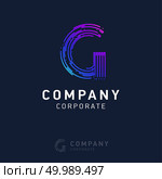 G company logo design with visiting card vector. Стоковая иллюстрация, агентство Ingram Publishing / Фотобанк Лори