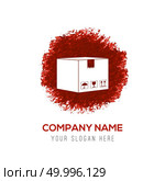 cardboard boxes icon - Red WaterColor Circle Splash. Стоковая иллюстрация, агентство Ingram Publishing / Фотобанк Лори