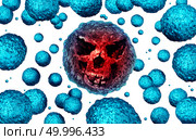 Superbug strain bacteria concept as a killer microbe shaped as a death skull face as a symbol for MRSA medical healthcare risk and antimicrobial resistance health hazard as a 3D illustration on white. Стоковое фото, агентство Ingram Publishing / Фотобанк Лори