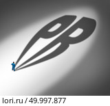 PR public relations and managing news and information as a publicist shadow with an abbreviation text in a 3D illustration style. Стоковое фото, агентство Ingram Publishing / Фотобанк Лори