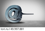 Internet fraud and security conceptual image as a computer virus and online spyware piracy hacking as an email symbol as a criminal liar as a 3D illustration. Стоковое фото, агентство Ingram Publishing / Фотобанк Лори