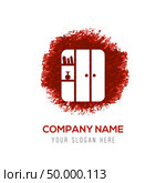 Cupboard Icon - Red WaterColor Circle Splash. Стоковая иллюстрация, агентство Ingram Publishing / Фотобанк Лори