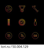 medal , compass , skype , wifi , behance , sports , games , fitness , athletics , football , bodybuilding , snooker , ball , cricket , tennis , stopwatch , golf  , social , media , icon, vector, design,  flat,  collection, style, creative,  icons. Стоковая иллюстрация, агентство Ingram Publishing / Фотобанк Лори