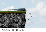 Research risk and business espionage as a boss or executive employee spying on employees as they are pushed off a cliff as a corporate destructive behavior with 3D illustration elements. Стоковое фото, агентство Ingram Publishing / Фотобанк Лори