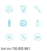 medal , compass , skype , wifi , behance , sports , games , fitness , athletics , football , bodybuilding , snooker , ball , cricket , tennis , stopwatch , golf  , social , media , icon, vector, design,  flat,  collection, style, creative,  icons. Стоковая иллюстрация, агентство Ingram Publishing / Фотобанк Лори