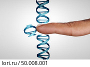 Editing genes and gene manipulation as a CRISPR genome engineering medical biotechnology health care concept with a DNA strand with 3D illustration elements. Стоковое фото, агентство Ingram Publishing / Фотобанк Лори