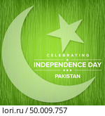 Creative illustration for independence day celebration of pakistan. Green Star and Moon on Green Scribble Background. Стоковая иллюстрация, агентство Ingram Publishing / Фотобанк Лори