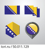 Bosnia and Herzegovina flag design set vector. Стоковая иллюстрация, агентство Ingram Publishing / Фотобанк Лори