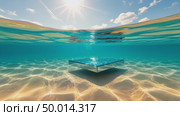 Подводный пейзаж с платформой. Стоковое AI-видео, аниматор Виктория Кольцова / Фотобанк Лори