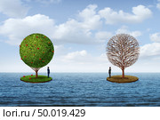 Prosperity and poverty or rich poor economic business concept and financial metaphor as a wealth disparity concept with 3D illustration elements. Стоковое фото, агентство Ingram Publishing / Фотобанк Лори