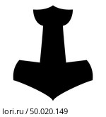 Thor’s hammer Mjolnir icon black color vector illustration flat style simple image. Стоковая иллюстрация, агентство Ingram Publishing / Фотобанк Лори