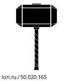 Thor’s hammer Mjolnir icon black color vector illustration flat style simple image. Стоковая иллюстрация, агентство Ingram Publishing / Фотобанк Лори