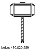 Thor’s hammer Mjolnir icon black color vector illustration flat style simple image. Стоковая иллюстрация, агентство Ingram Publishing / Фотобанк Лори