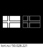Flag of Norway icon set white color illustration flat outline style simple image. Стоковая иллюстрация, агентство Ingram Publishing / Фотобанк Лори