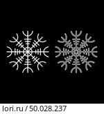 Helm of awe aegishjalmur or egishjalmur icon set white color illustration flat outline style simple image. Стоковая иллюстрация, агентство Ingram Publishing / Фотобанк Лори