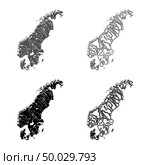 Map of Scandinavia icon set grey black color vector illustration outline flat style simple image. Стоковая иллюстрация, агентство Ingram Publishing / Фотобанк Лори