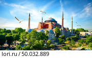 Hagia Sophia in summer Istanbul at sunny day, Turkey. Стоковое фото, агентство Ingram Publishing / Фотобанк Лори