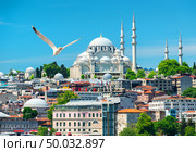 Istanbul and view on Suleymaniye mosque, Turkey. Стоковое фото, агентство Ingram Publishing / Фотобанк Лори