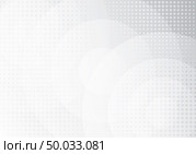 Abstract white circles overlay layers with halftone effect on gray gradient background. You can use for template cover brochure, poster, banner web, card, flyer, leaflet, etc. Vector illustration. Стоковая иллюстрация, агентство Ingram Publishing / Фотобанк Лори