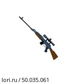 Sniper rifle icon. Flat color design. Vector illustration. Стоковое фото, агентство Ingram Publishing / Фотобанк Лори