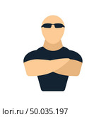Night club security icon. Flat color design. Vector illustration. Стоковая иллюстрация, агентство Ingram Publishing / Фотобанк Лори