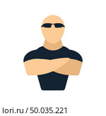Night club security icon. Flat color design. Vector illustration. Стоковое фото, агентство Ingram Publishing / Фотобанк Лори