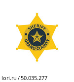 Sheriff badge icon. Flat color design. Vector illustration. Стоковое фото, агентство Ingram Publishing / Фотобанк Лори