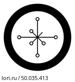 Helm of awe aegishjalmur or egishjalmur galdrastav icon black color vector in circle round illustration flat style simple image. Helm of awe aegishjalmur or egishjalmur galdrastav icon black color vector in circle round illustration flat style image. Стоковая иллюстрация, агентство Ingram Publishing / Фотобанк Лори