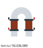 Electric magnet icon. Flat color design. Vector illustration. Стоковое фото, агентство Ingram Publishing / Фотобанк Лори